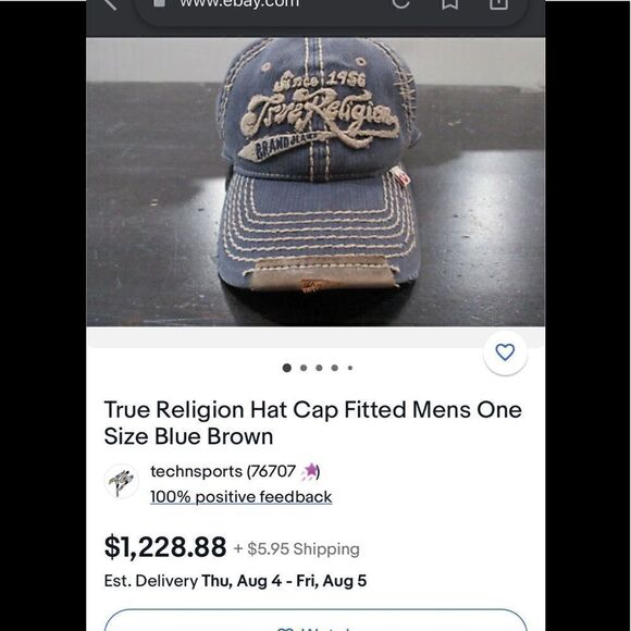 RARE TRUE RELIGION Brand Jeans Since 1956 Distressed Fitted Hat - Picture 6 of 6